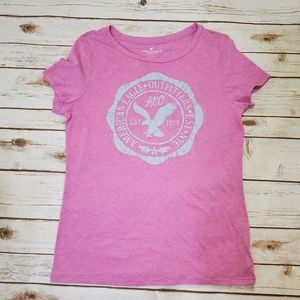 American Eagle Outfitters Women's Tee Shirt, Pink/Teal Cotton/Polyester Sz XL